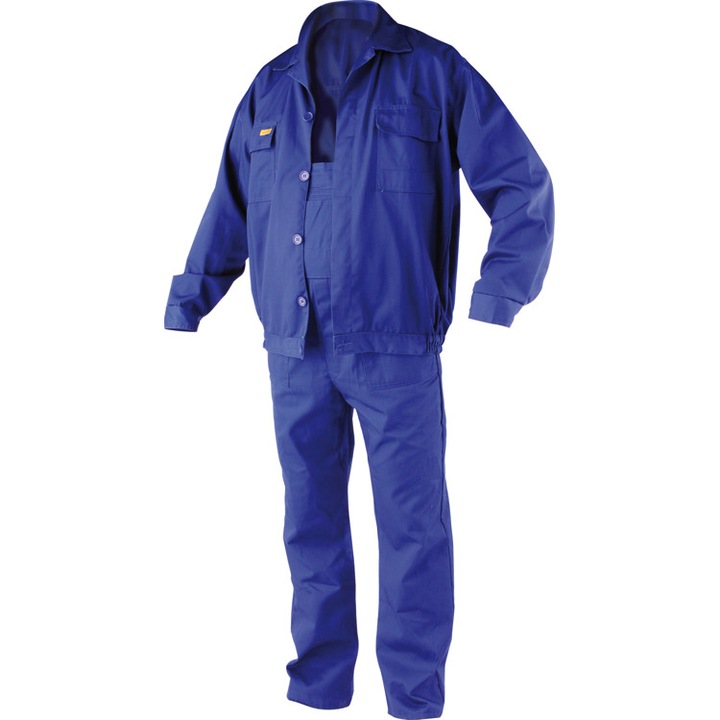 Set salopeta cu jacheta de lucru Vorel, Poliester/Bumbac, Albastru, S