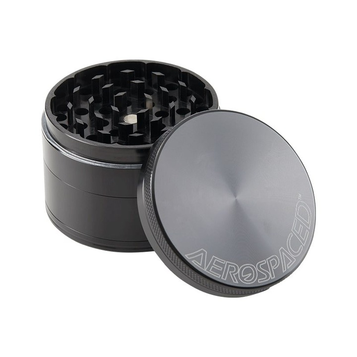 Grinder metalic Aerospaced by Higher Standards, Gun Black, 4 parti, Ø63mm