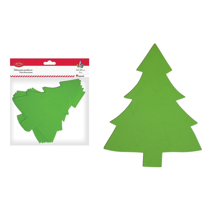 Комплект от 8 коледни елхи, Титан, Дунапрен, 21 см, Зелен