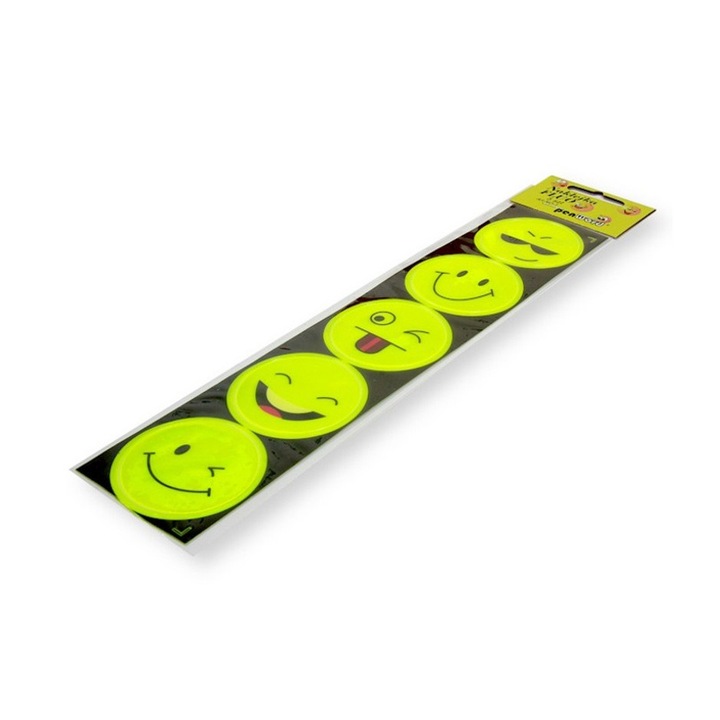 Комплект от 5 светлоотразителни стикера, Penword, Model smiling girls, Neon green