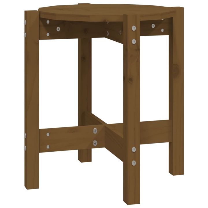 Холна маса vidaXL, Бор от масив, Медено кафява, O 42.5 x 45 см, 822315