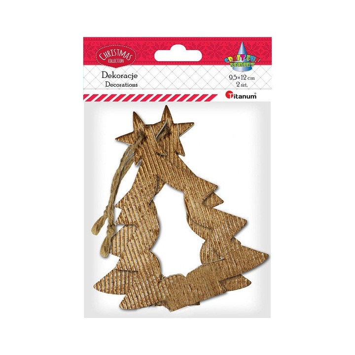 Комплект от 2 висящи 3D греди, титан, дунапрен/хартия, 12 x 9,5 см, кафяв