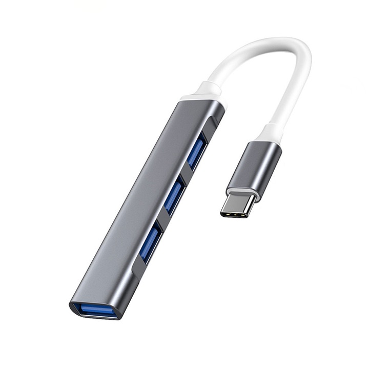 Hub USB-C, NOUSEG, 4USB, Argintiu