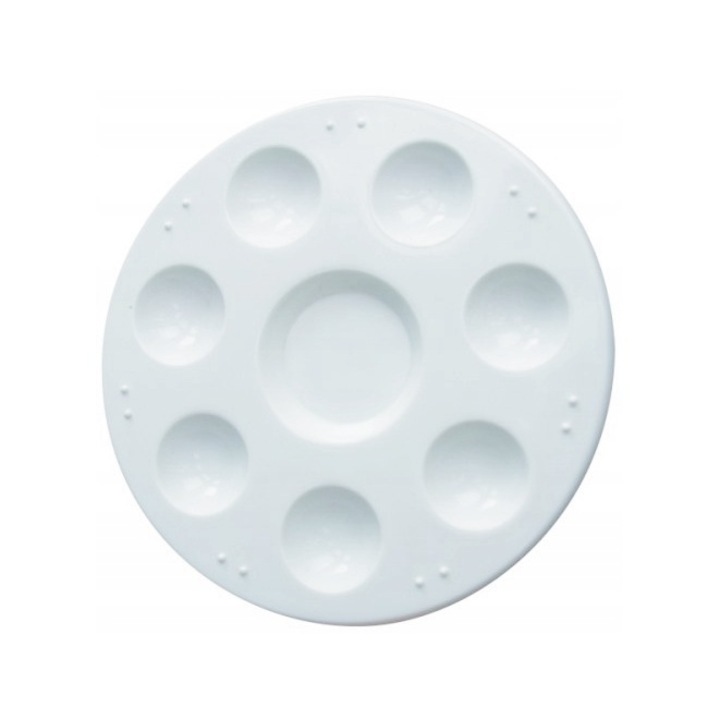 Paleta amestecare rotunda, Titanum, Plastic, 8 cavitati, 12 cm, Alb