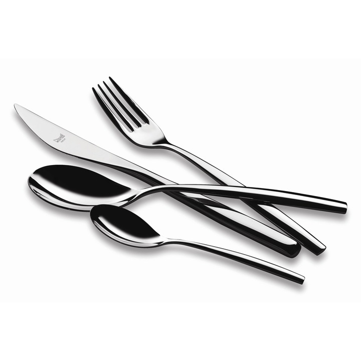 Прибори за хранене MEPRA STIRIA,24 части, 6 броя голями ножа, 6 броя големи вилици ,6 броя големи лъжици, 6 броя лъжички за чай, Стомана 18/10