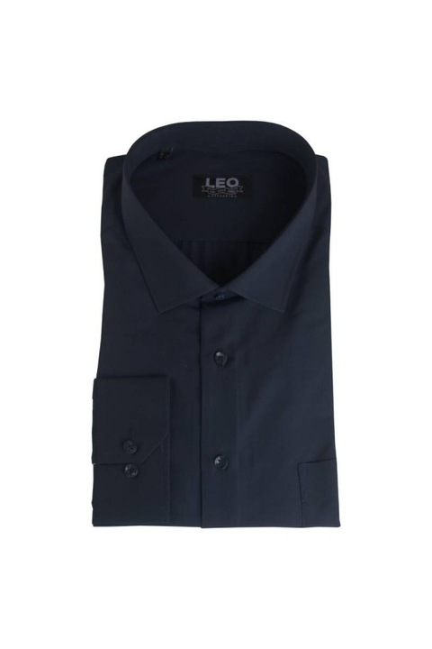 Camasa Barbati, LEO collection, Bumbac/Lycra, Albastru inchis, Albastru inchis