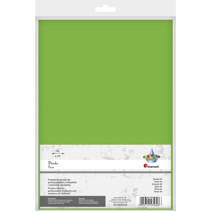 Set foi de spuma, Titanum, A4, 5 bucati, Verde