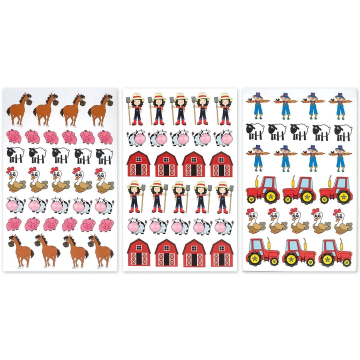 Комплект от 171 стикера, Titanum, Селскостопански животни, 24,5 см, Многоцветни