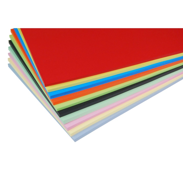 Top 500 coli hartie A4, Shan, 1084973637, 10 culori, 21 x 29.7 cm, Muticolor