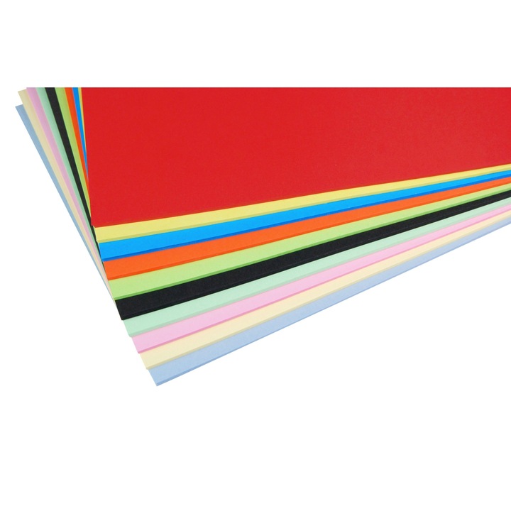 Top 200 coli hartie A4, Shan, 1085009177, 10 culori, 21 x 29.7 cm, Muticolor