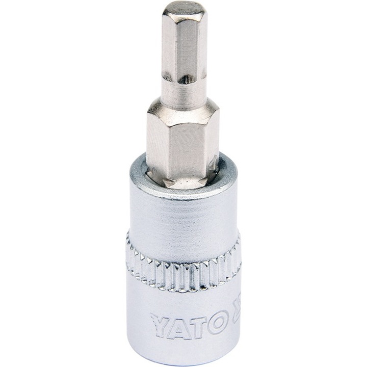 Шестостенен накрайник Yato, Стомана, 1/4", 4 мм, Сребрист