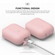 Husa pentru casti, Elago, Silicon, Rezistent la apa, Pentru AirPods 1/2, Roz