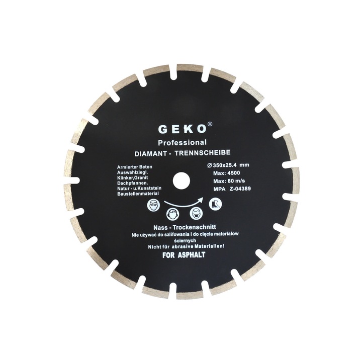 Диамантен диск, Geko, 350x25.4 mm, Черен