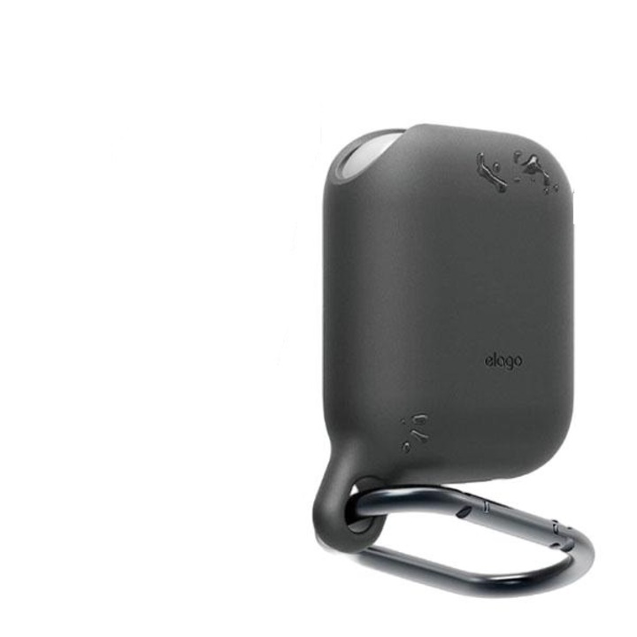 Husa pentru casti, Elago, Silicon, Rezistent la apa, Pentru AirPods 1/2, Negru, EAPWF-BK