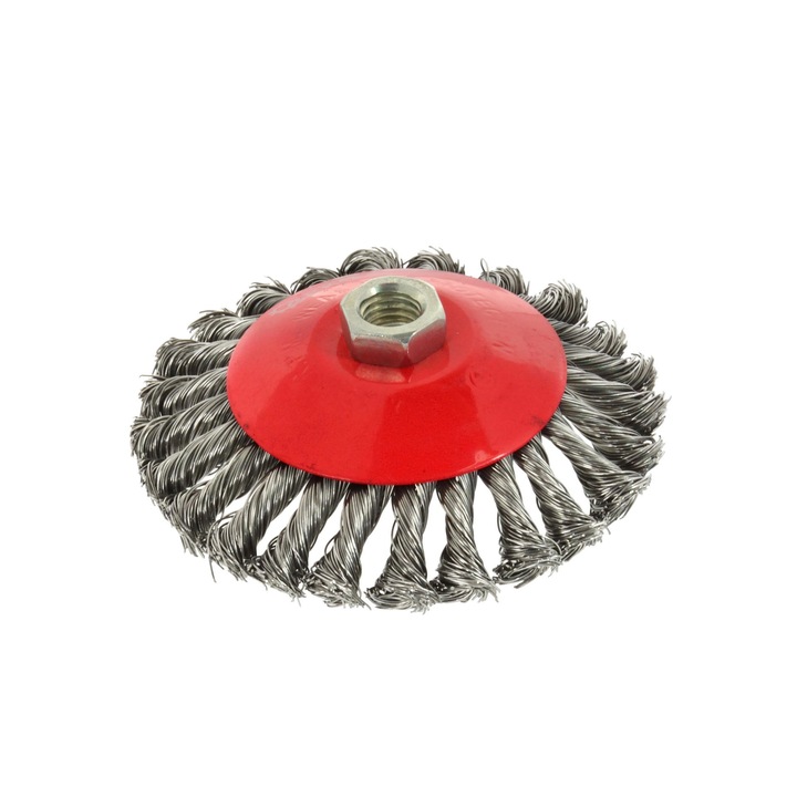 Perie de sarma, Geko, Otel, 125 mm, Argintiu/Rosu