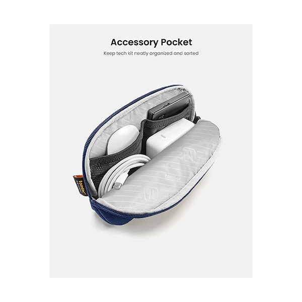 Set husa pentru laptop/incarcator, tomtoc, Materiale reciclate, 13inch, Bleumarin