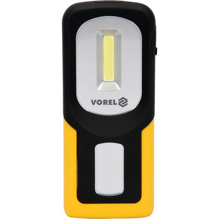 Forgó munkalámpa, Vorel, COB LED, 3 W, 800 mAh, fekete/sárga
