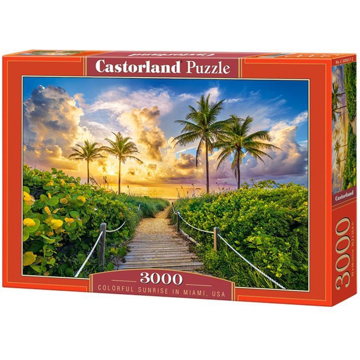Пъзел Castorland, Colorful Surise in Miami, USA, 3000 части
