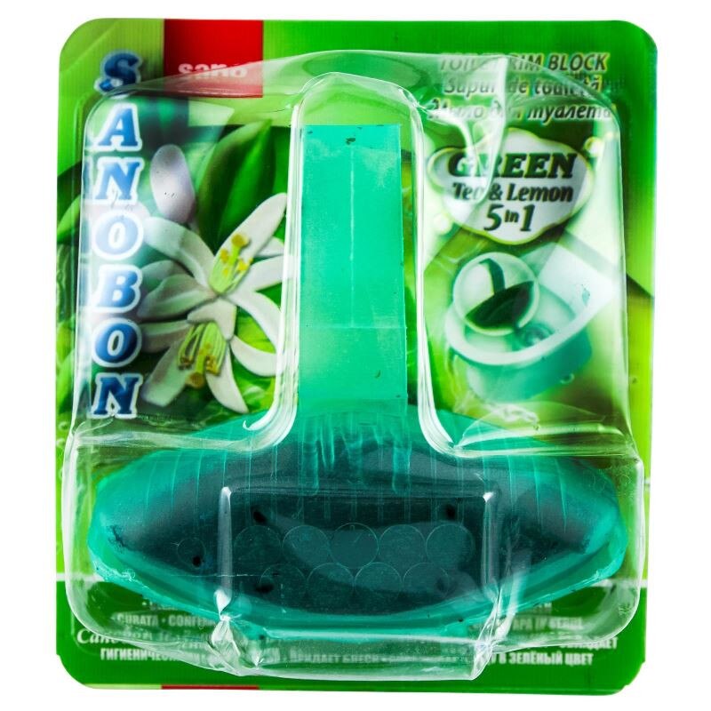 Odorizant solid pentru vasul toaletei, Sano Bon Green, 55g