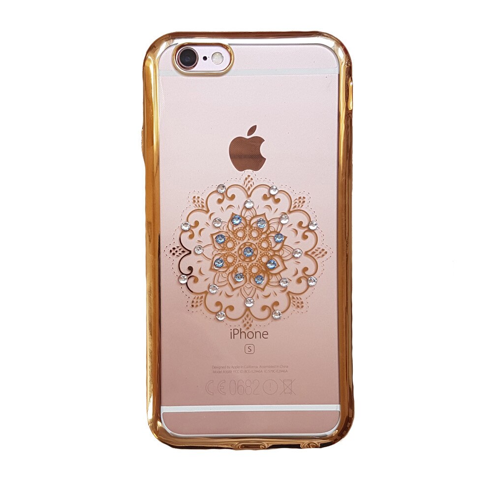 Husa silicon pietricele margine Iphone 6/6s floare