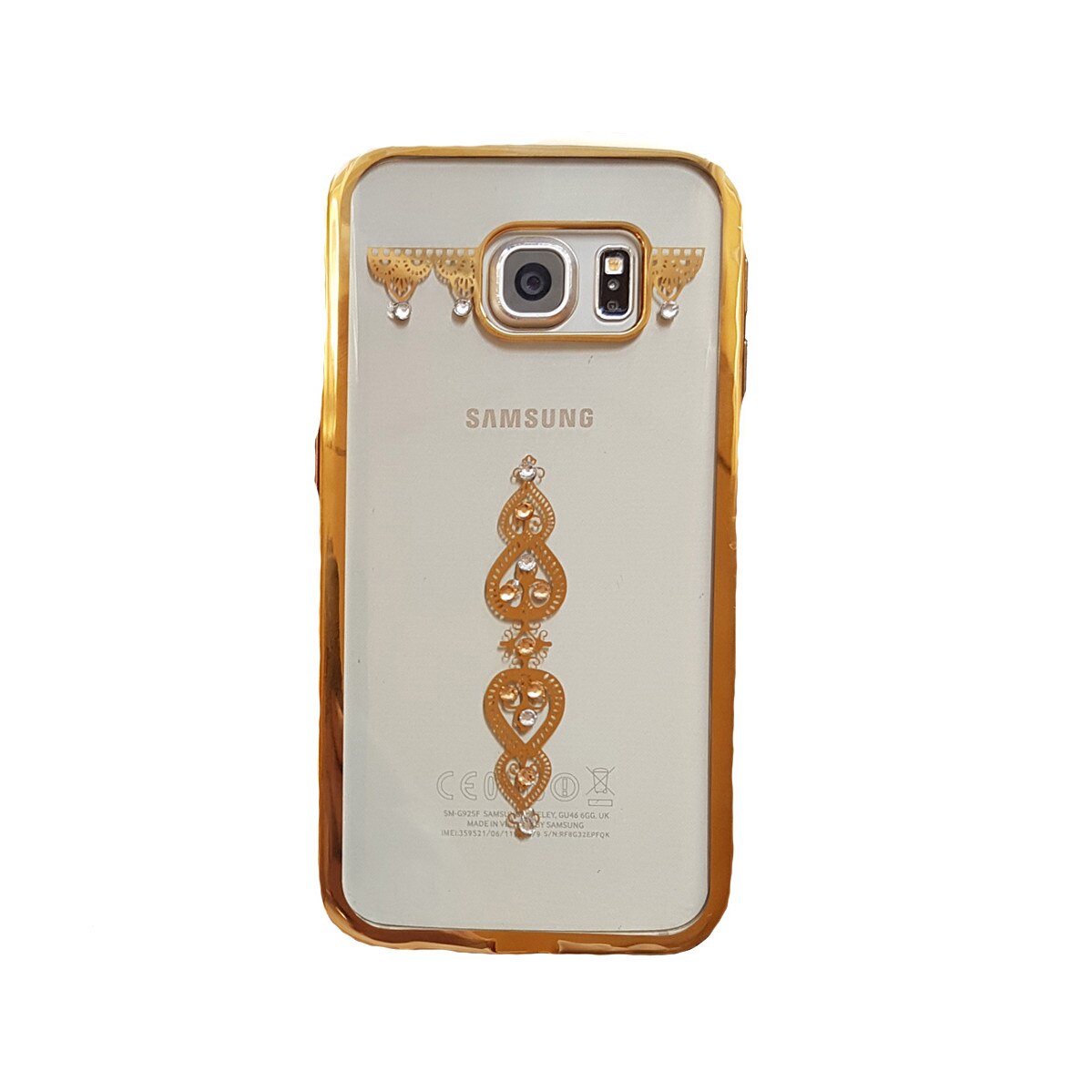 Husa silicon pietricele margine Samsung S6 bratara