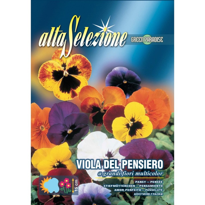 Seminte Alta Selezione flori - Panselute Gigante Flori Mari Multicolor plic 0,4 grame