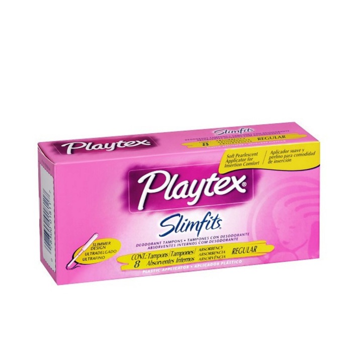 Тампони с апликатор Playtex USA Slim Fits - Super, Дезодорирани, 8 броя