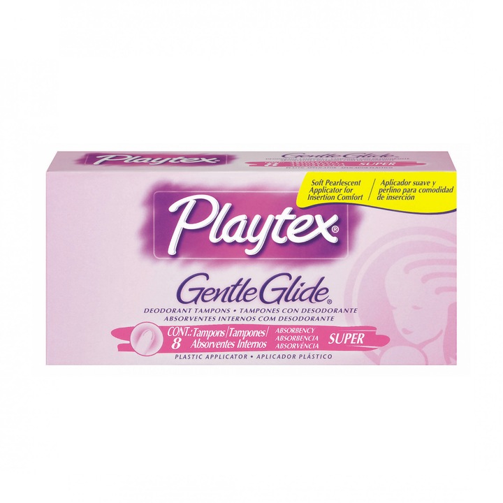 Тампони с апликатор Playtex USA Gentle Glide - Super, Дезодорирани, 8 броя