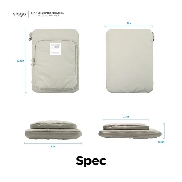 Husa pentru laptop/tableta, Elago, Materiale reciclate, 11inch, Bej