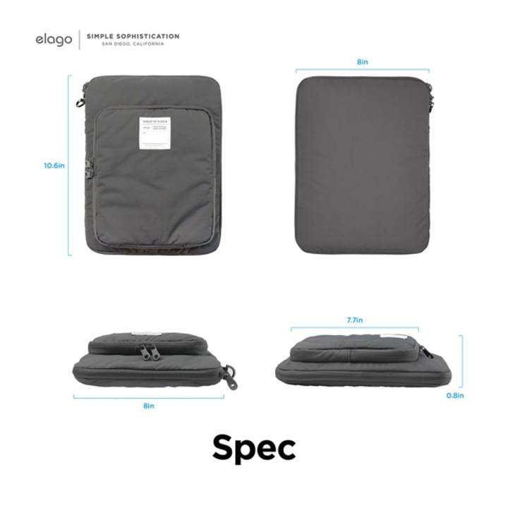 Husa pentru laptop/tableta, Elago, Materiale reciclate, 11inch, Gri inchis