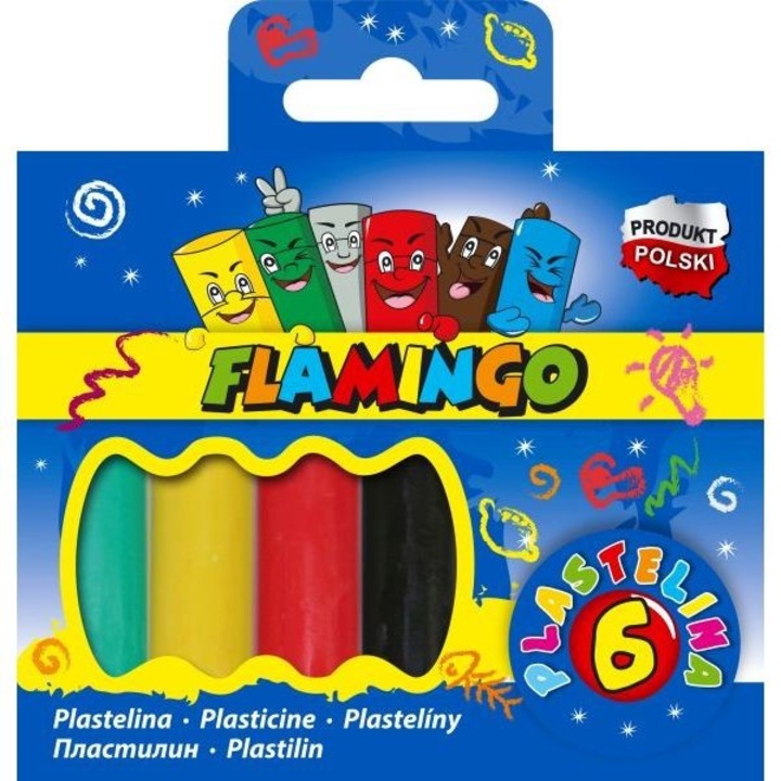 Пластилин Titanum Flamingo 1026898038, 6 цвята