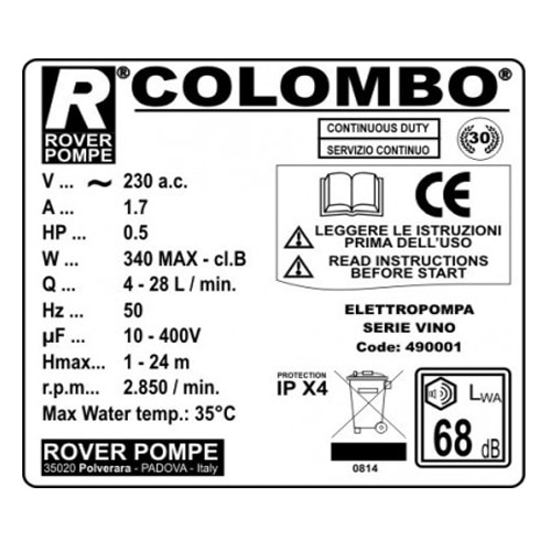 Questions & Reponses Filtre à plaques Rover Colombo INOX en