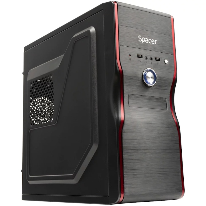Компютърна кутия Spacer, Mercury, ATX Mid-Tower, 450 W, Черна