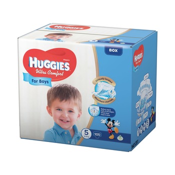 Scutece Huggies Ultra Confort BOX 5, Boy, 12-22 kg, 105 buc