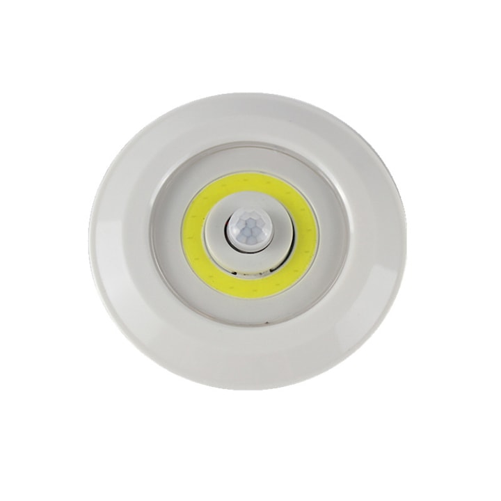 Mini Lampa LED COB cu senzor de prezenta, Aplica Rotunda pentru Iluminat, Spot 16 LED-uri Senzor de Miscare si Senzor de Lumina Incorporate