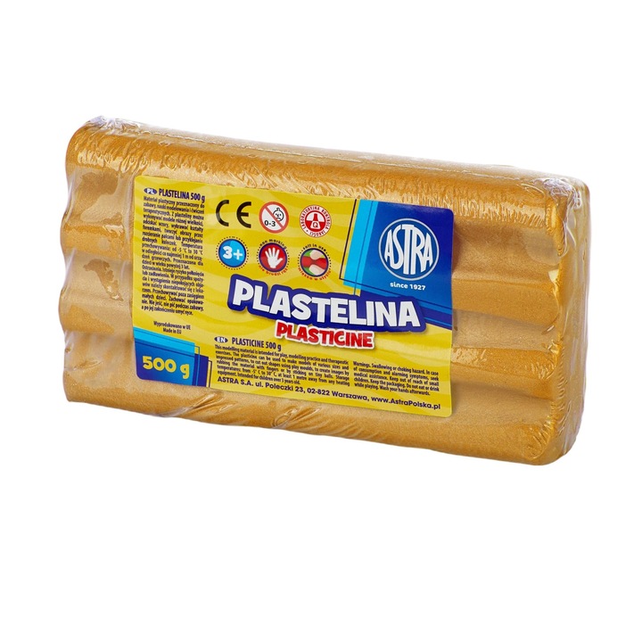 Пластилин Astra, Златист металик, 500 г