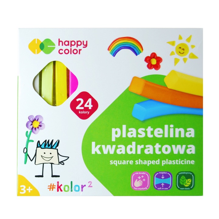 Пластилин, Happy Color, 24 цвята, 3 години+