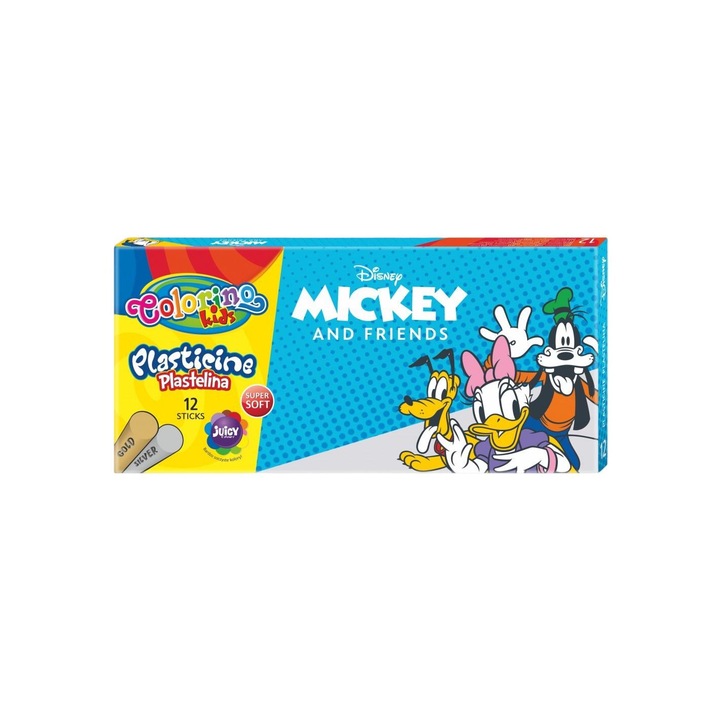 Пластилин Мики и приятели, Colorino Kids, 12 цвята, 3 години+