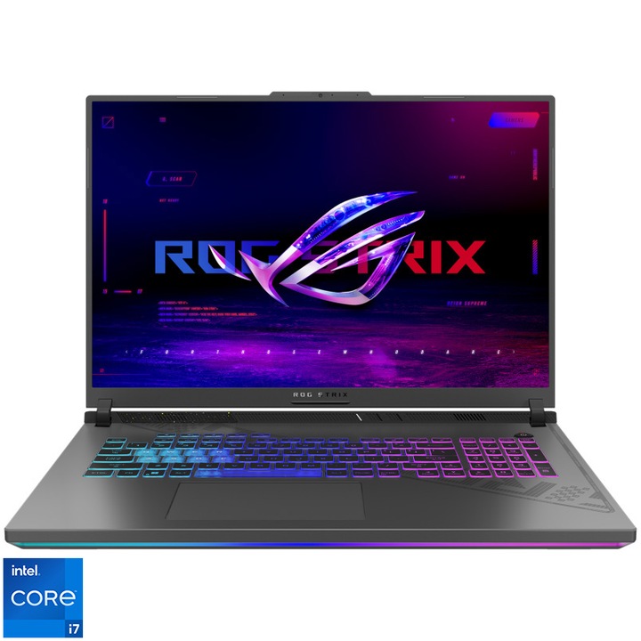 Лаптоп Gaming ASUS ROG STRIX G18 G814JU, Intel® Core™ i7-13650HX, 18", FHD+, 165Hz, RAM 16GB, 1TB SSD, NVIDIA® GeForce® RTX™ 4050 6GB, No OS, Eclipse Gray