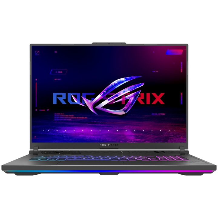 Лаптоп Gaming Asus ROG Strix G18 G814JV, Intel® Core™ i9-13980HX, 18", QHD+, 240Hz, 16GB, 1TB SSD, NVIDIA® GeForce® RTX™ 4060 8GB, No OS, Eclipse Grey