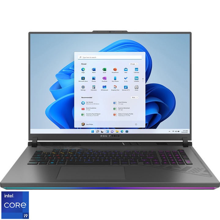 ASUS ROG Strix G18 G814JI Gaming laptop Intel® Core™ i9-13980HX proceszorral 5.60 GHz-ig, 18", QHD+, IPS, 240Hz, 32GB, 2TB SSD, NVIDIA® GeForce RTX™ 4070 8GB GDDR6, Windows 11 Pro, Nemzetközi angol billentyűzet, Eclipse Gray