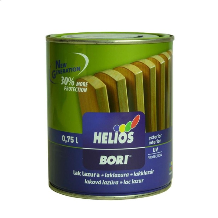 Lac lazur protectie UV, HELIOS BORI, 4 nuc, 0.75l