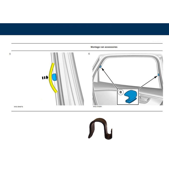Fogantyú ajtóredőnyökhöz VOLVO, XC90, Fekete
