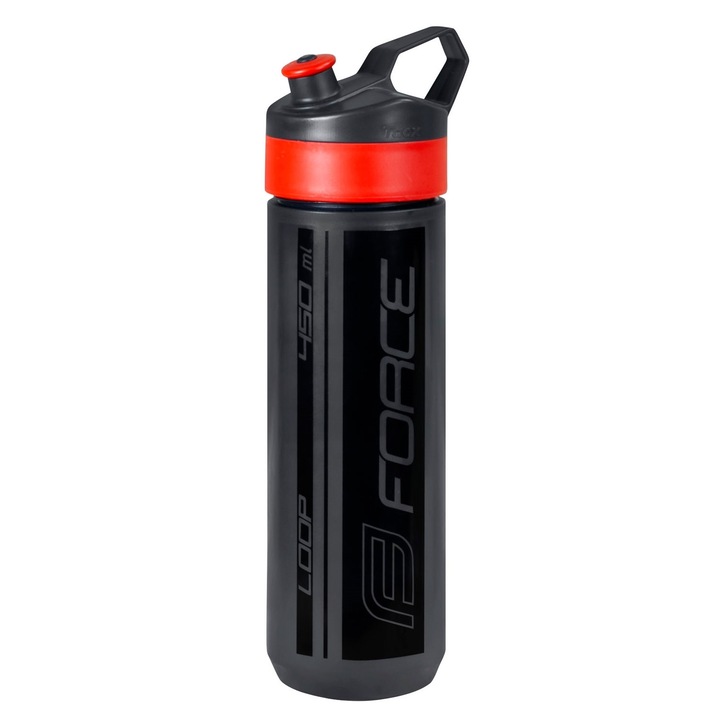 Bidon Force Loop 0.45L, Negru transparent/Rosu
