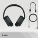Аудио слушалки Over the Ear Sony WH-CH720N, Noise Cancelling, Wireless, Bluetooth, Multipoint connection, Microphone, Quick Charge, Автономия 35 ч, Черен