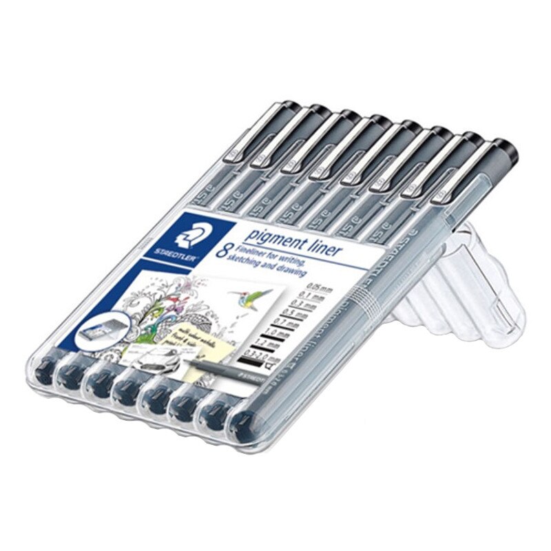Set pigment liner 8 dimensiuni Staedtler ST-308-SB8