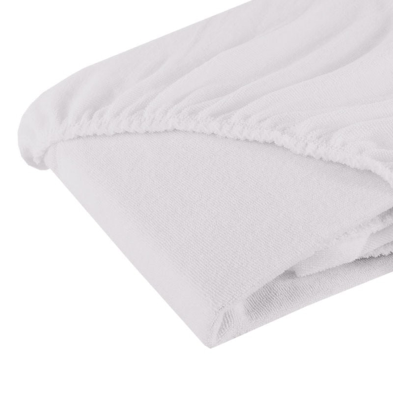 Cearceaf cu elastic Fiki Miki din frontir, 120x60cm, Alb