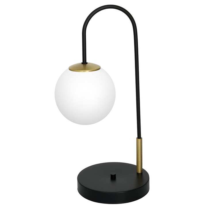 Lampa de veghe, Luminex, Metal, Soclu E14, Negru/Auriu