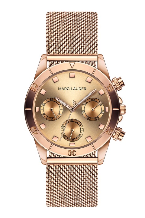 Marc Lauder, Кварцов часовник с лого на цифербжлата, Rose Gold