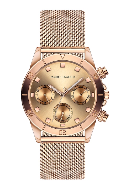 Marc Lauder, Кварцов часовник с лого на цифербжлата, Rose Gold